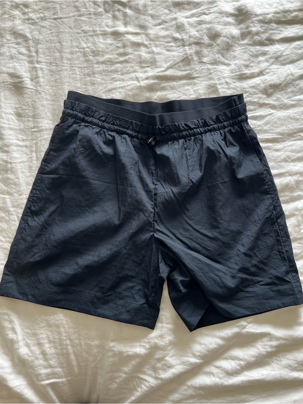 COS Navy Lightweight Water‑Resistant Drawstring Shorts
